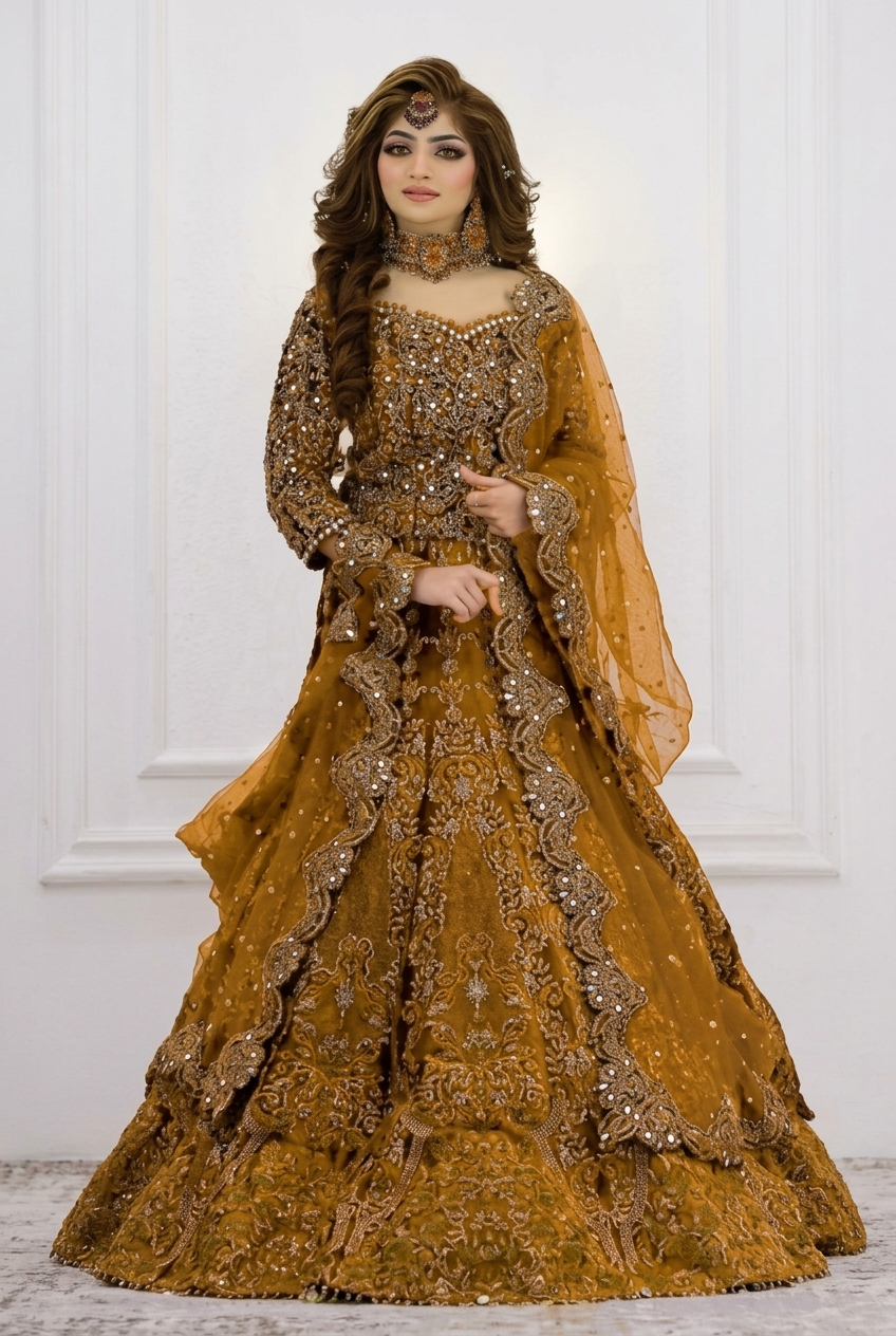 Heavy Embroidred Bridal Net Maxi | Ready To Wear