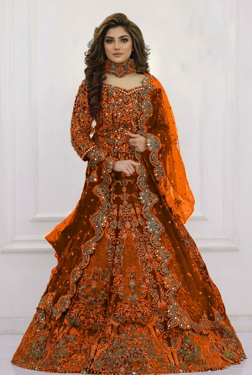 Heavy Embroidred Bridal Net Maxi | Ready To Wear