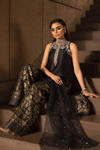 LAAM – Most Demanding Soft Shamooz Silk Addawork Outfit Worn by Sadaf Kanwal with Chiffon Handwork Dupatta