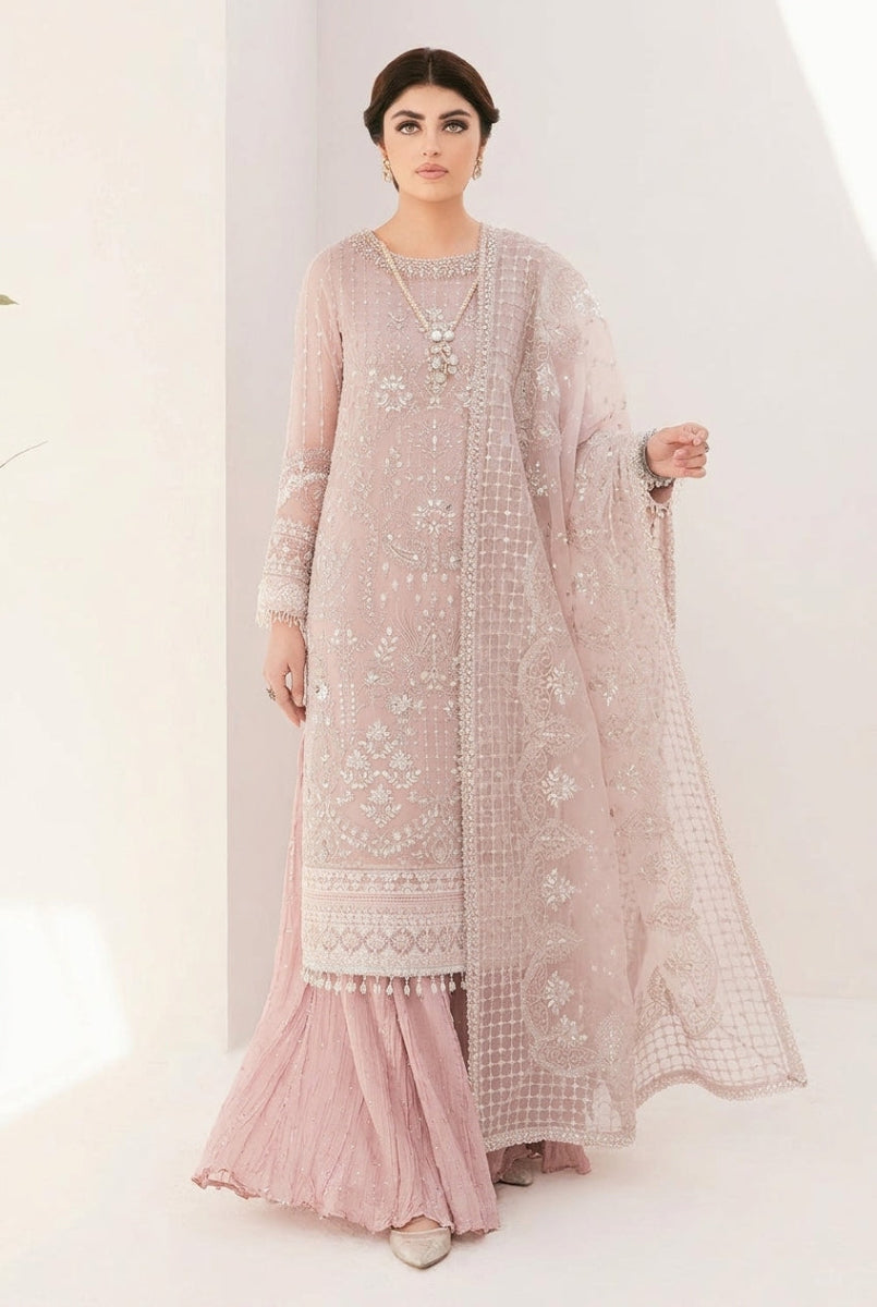 Viral Bridal Heavy Sequence Embroidered Organza 3-Piece Suit