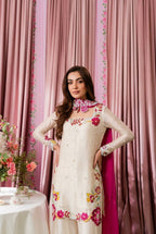 hanzay Anoshy Multi Floral Luxury Shamoz Silk 3-Piece Suit