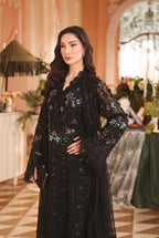 HR Designers Luxury Chiffon Collection – Maria B Style Black Embroidered Suit