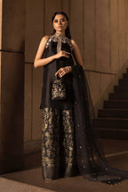 LAAM – Most Demanding Soft Shamooz Silk Addawork Outfit Worn by Sadaf Kanwal with Chiffon Handwork Dupatta