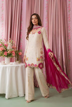 hanzay Anoshy Multi Floral Luxury Shamoz Silk 3-Piece Suit