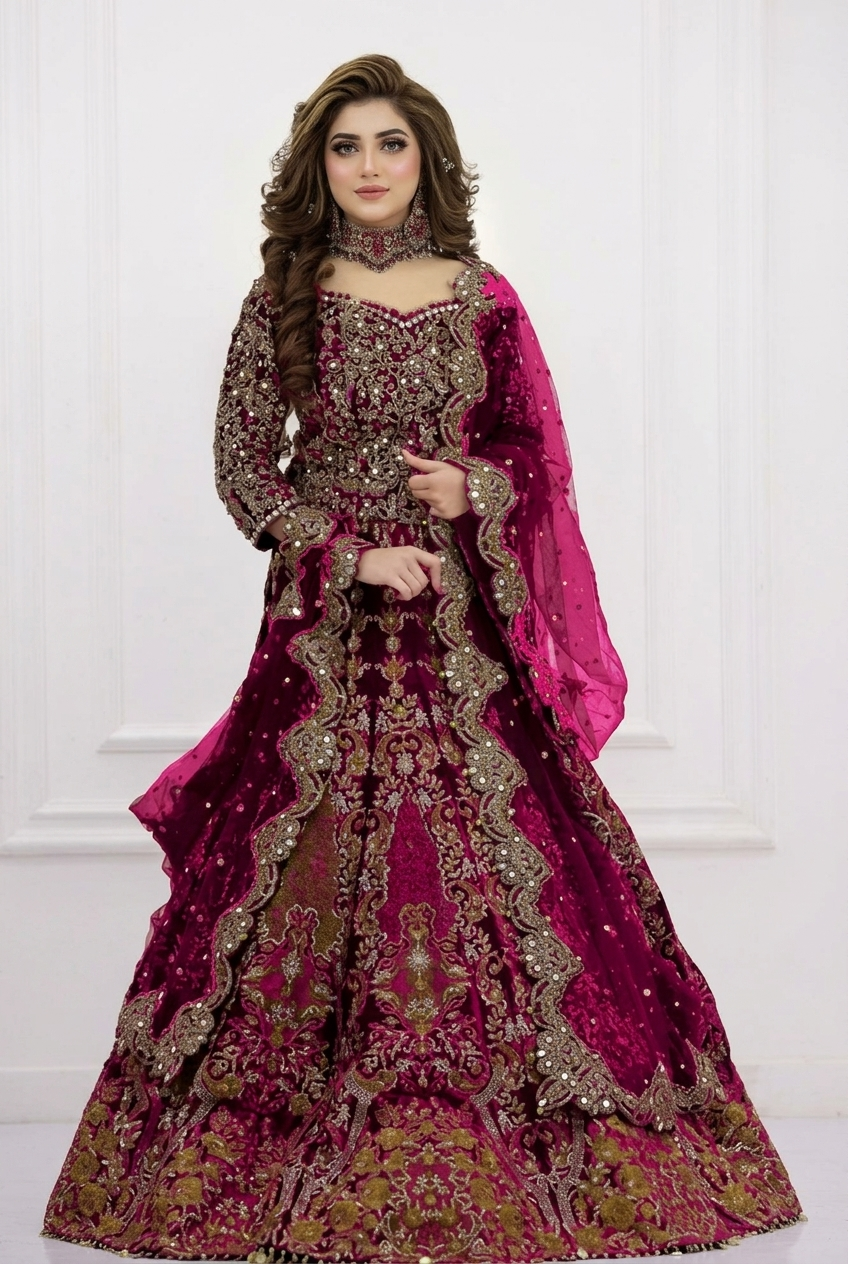 Heavy Embroidred Bridal Net Maxi | Ready To Wear