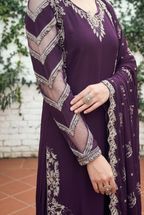 03-Piece Cotton Suit With Embroidery - Ready To Wear
