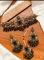 Regal Maroon Kundan and Antique Gold Choker Set