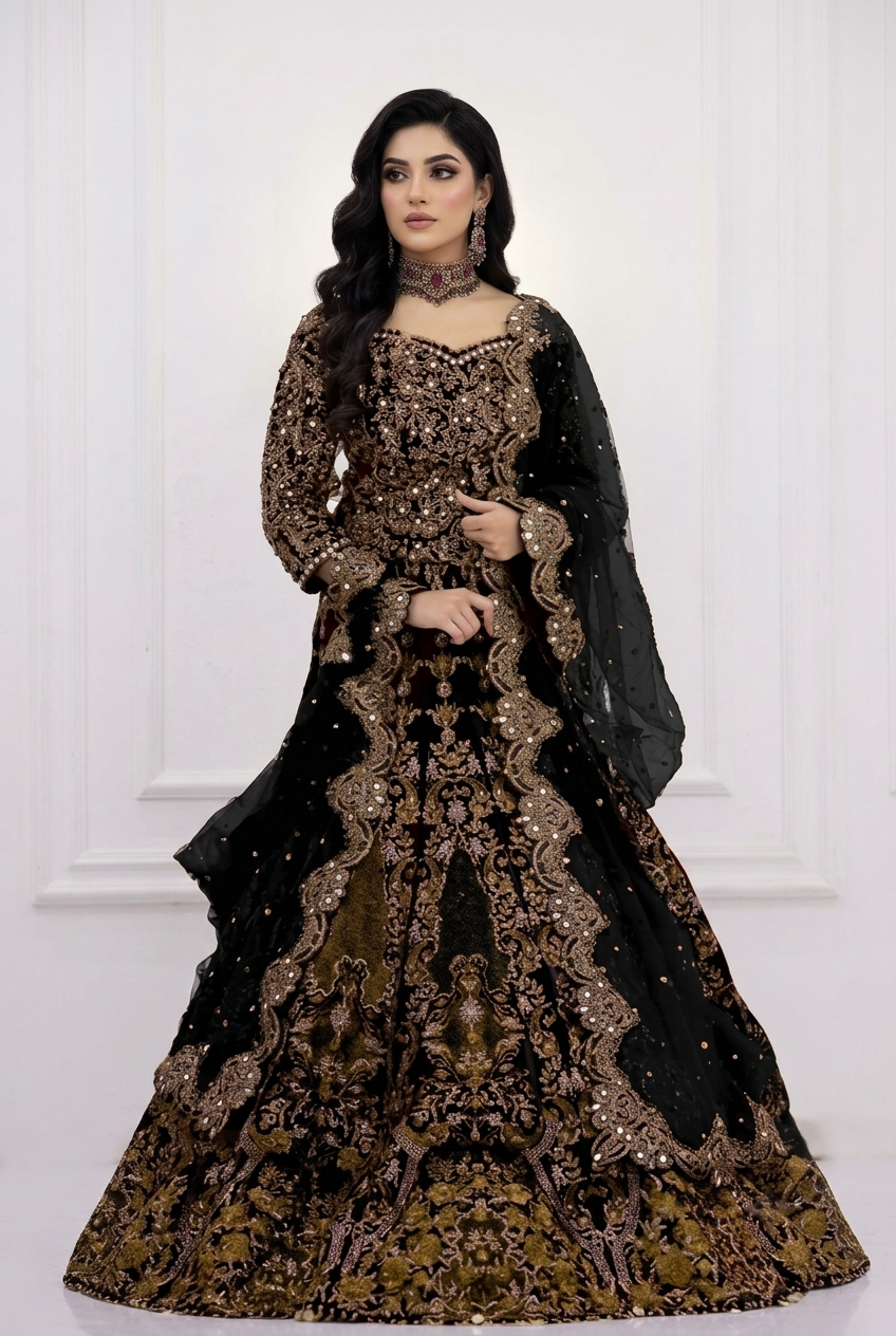 Heavy Embroidred Bridal Net Maxi | Ready To Wear