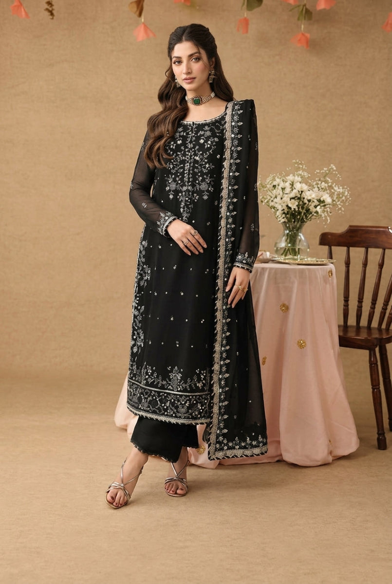 Asim Jofa Luxury Chiffon – Royal Spengle Embroidered Formal