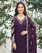 03-Piece Cotton Suit With Embroidery - Ready To Wear