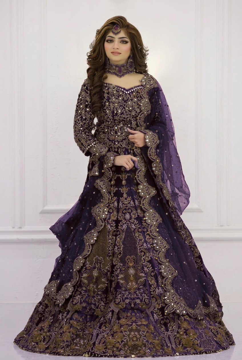Heavy Embroidred Bridal Net Maxi | Ready To Wear