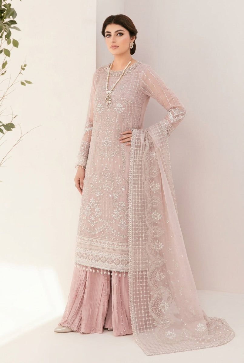 Viral Bridal Heavy Sequence Embroidered Organza 3-Piece Suit