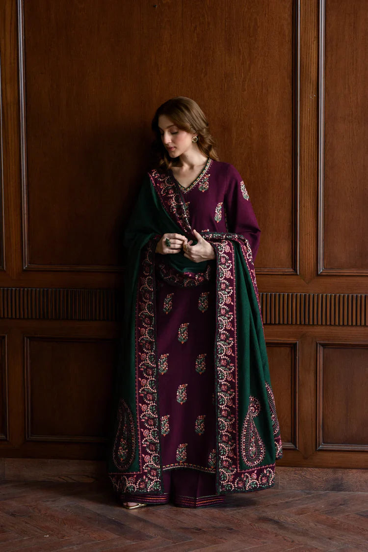 03-Piece Embroidered Cambric Suit With Chiffon Dupatta | Ready To Wear