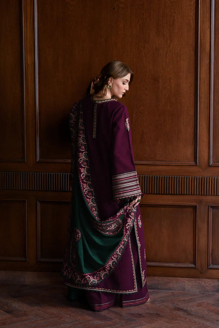 03-Piece Embroidered Cambric Suit With Chiffon Dupatta | Ready To Wear