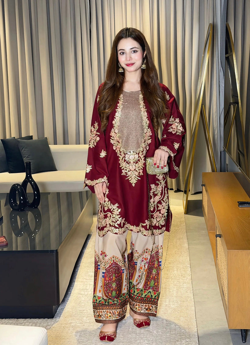 PREMIUM STITCHED 2-PIECE SILK SUIT | Ready To Wear