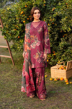 03-Piece Digital Printed Embroidered Lawn Suit With Chiffon Dupatta - Ready To Wear