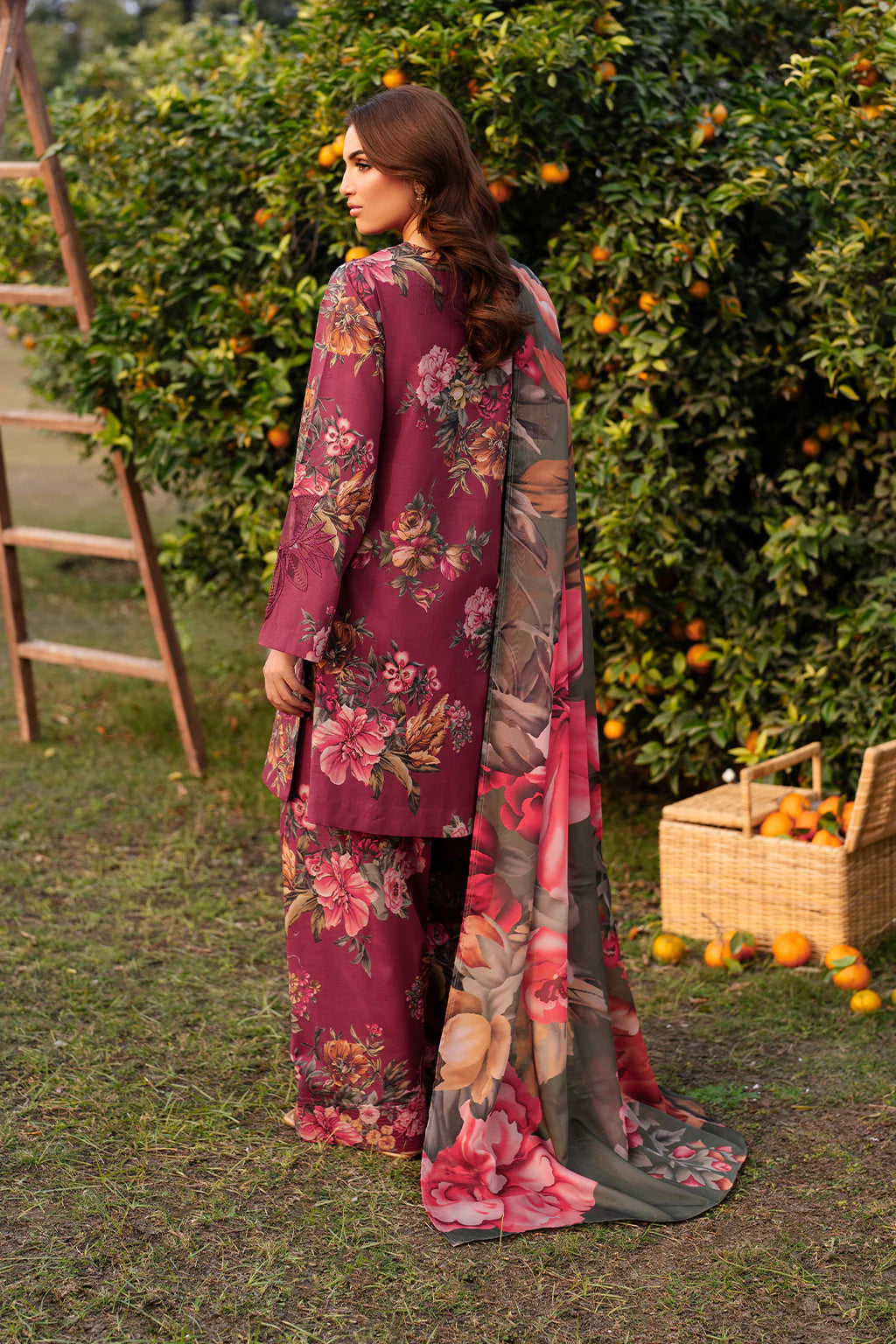 03-Piece Digital Printed Embroidered Lawn Suit With Chiffon Dupatta - Ready To Wear