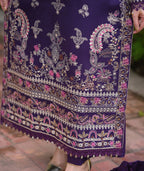 03-Piece Embroidered Cotton Suit With Silk Dupatta | Ready To Wear