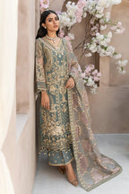 The Pastel Royalty: Heavy Embroidered Organza Suit With Silk Trouser | Ready To Wear