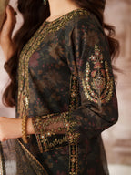 03-Piece Printed Lawn Suit With Heavy Embroidery - Ready To Wear