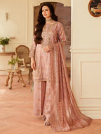 03-Piece Embroidered Lawn Suit With Chiffon Dupatta | Ready To Wear