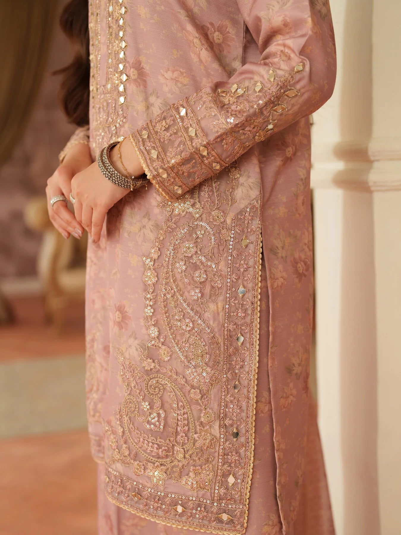 03-Piece Embroidered Lawn Suit With Chiffon Dupatta | Ready To Wear