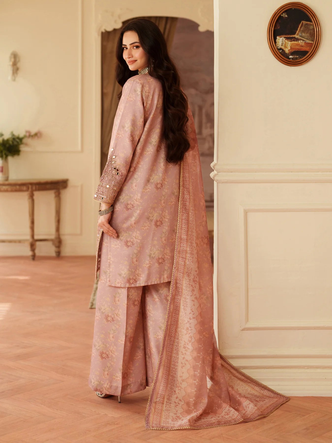 03-Piece Embroidered Lawn Suit With Chiffon Dupatta | Ready To Wear