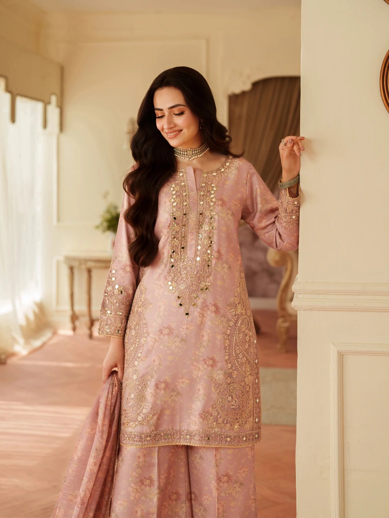 03-Piece Embroidered Lawn Suit With Chiffon Dupatta | Ready To Wear