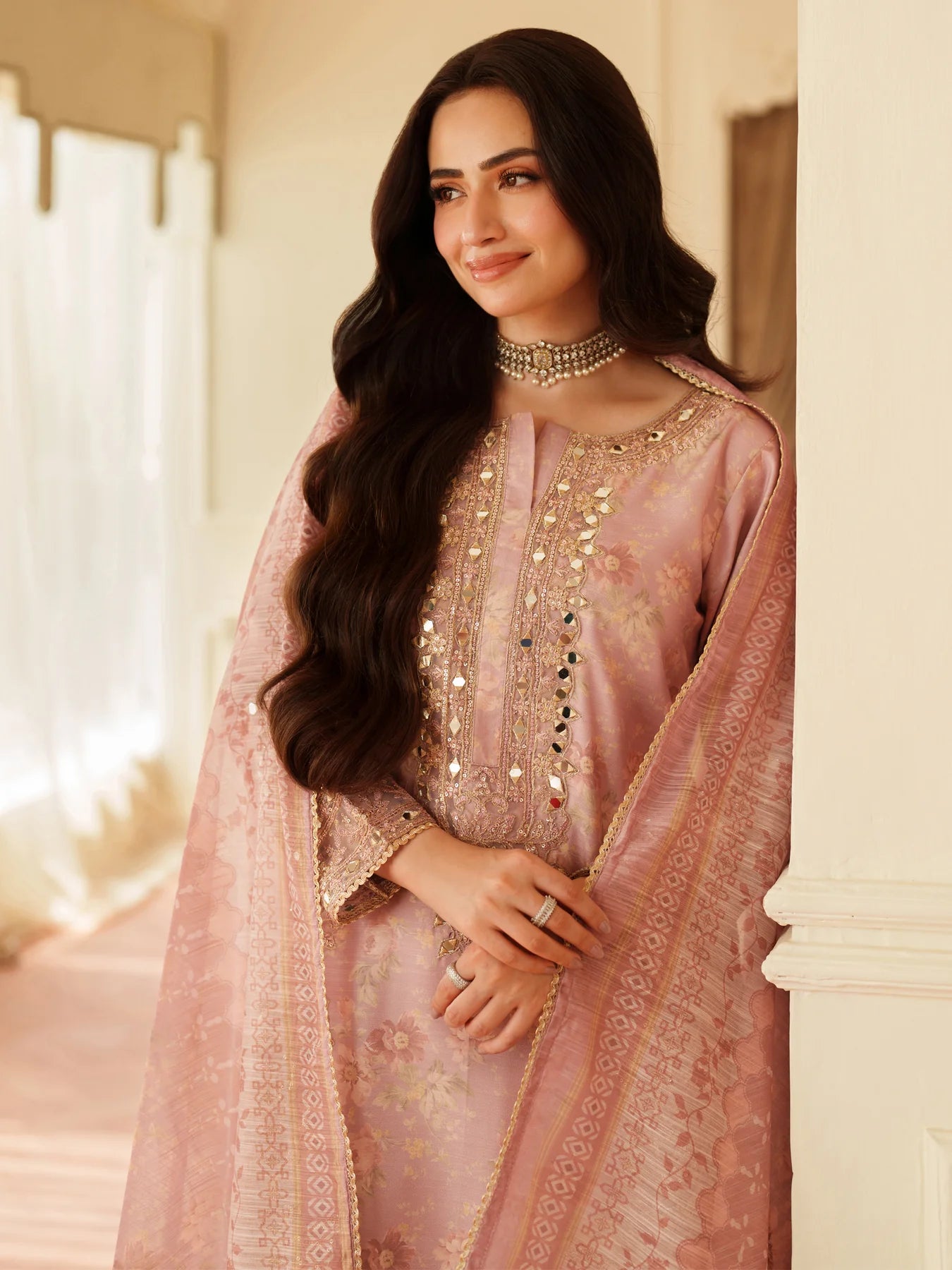 03-Piece Embroidered Lawn Suit With Chiffon Dupatta | Ready To Wear