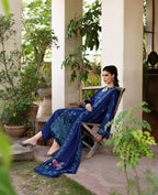 03-Piece Embroidered Lawn Suit With Chiffon Dupatta | Ready To Wear