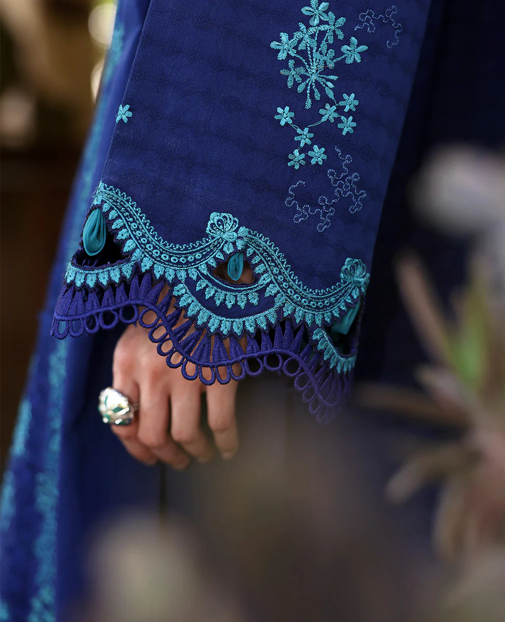 03-Piece Embroidered Lawn Suit With Chiffon Dupatta | Ready To Wear