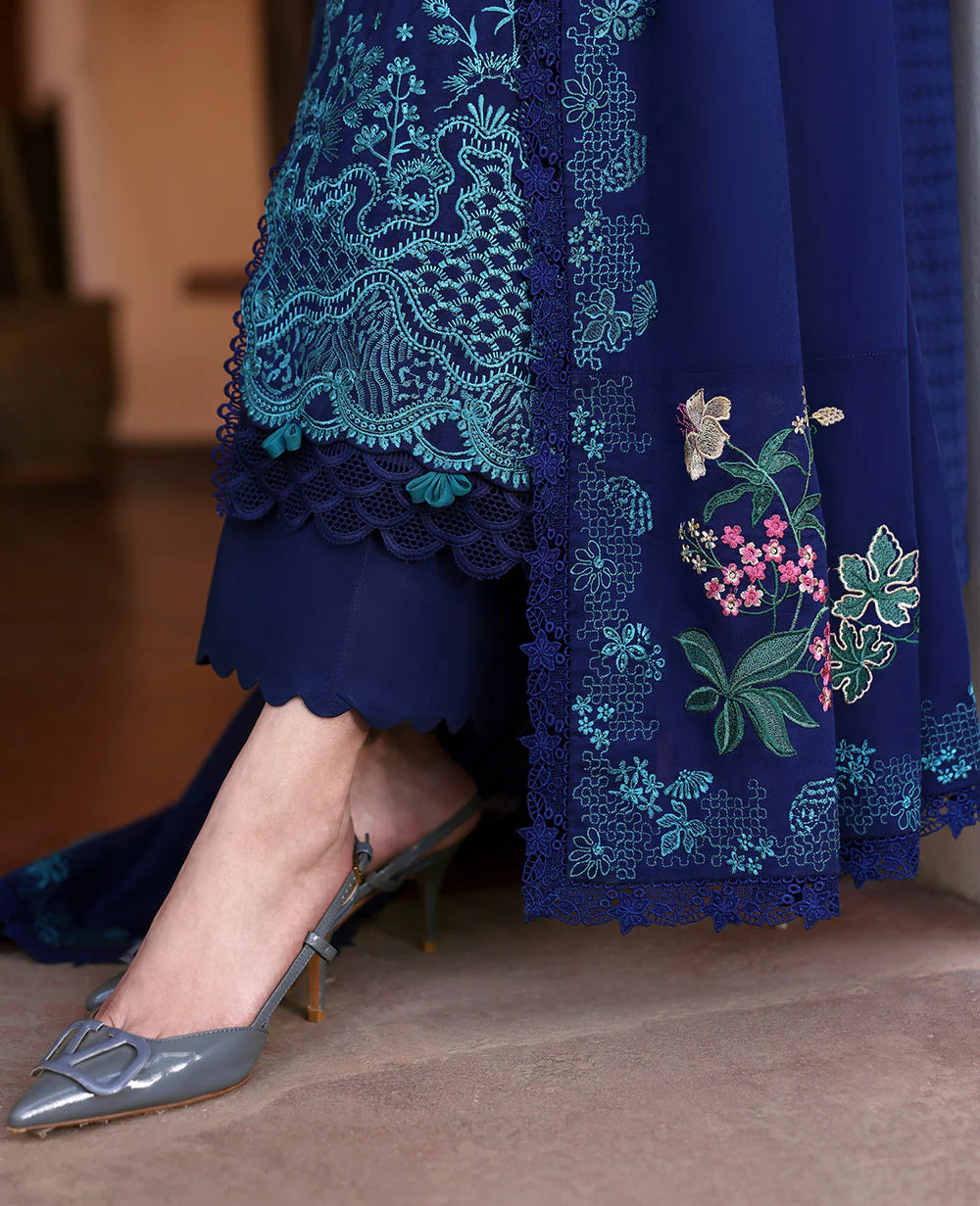03-Piece Embroidered Lawn Suit With Chiffon Dupatta | Ready To Wear