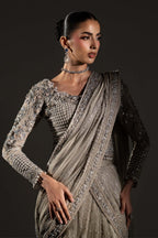 03-Piece Heavy Embroidered Chiffon Saree | Ready To Wear