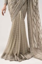 03-Piece Heavy Embroidered Chiffon Saree | Ready To Wear