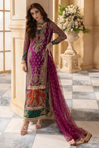 Plum Magneta: Embroidered Chiffon Suit With Net Dupatta | Ready To Wear