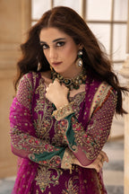 Plum Magneta: Embroidered Chiffon Suit With Net Dupatta | Ready To Wear