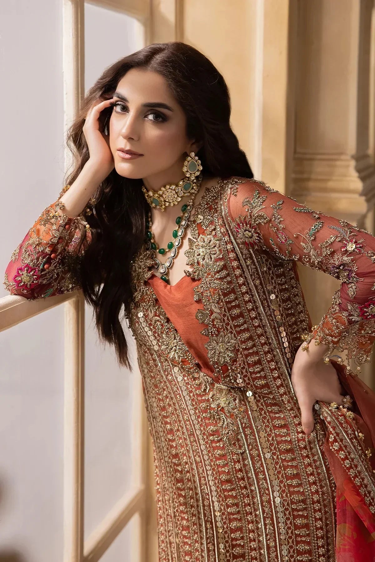 03-Piece Embroidered Chiffon Suit With Organza Dupatta | Ready To Wear