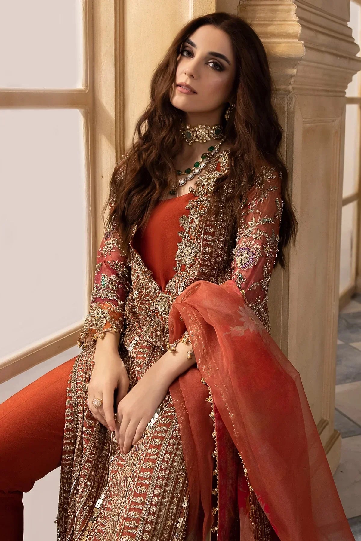 03-Piece Embroidered Chiffon Suit With Organza Dupatta | Ready To Wear