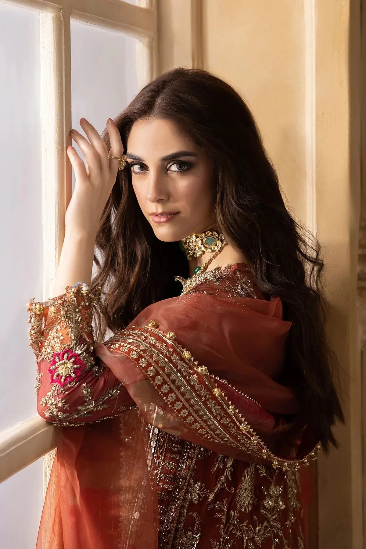 03-Piece Embroidered Chiffon Suit With Organza Dupatta | Ready To Wear