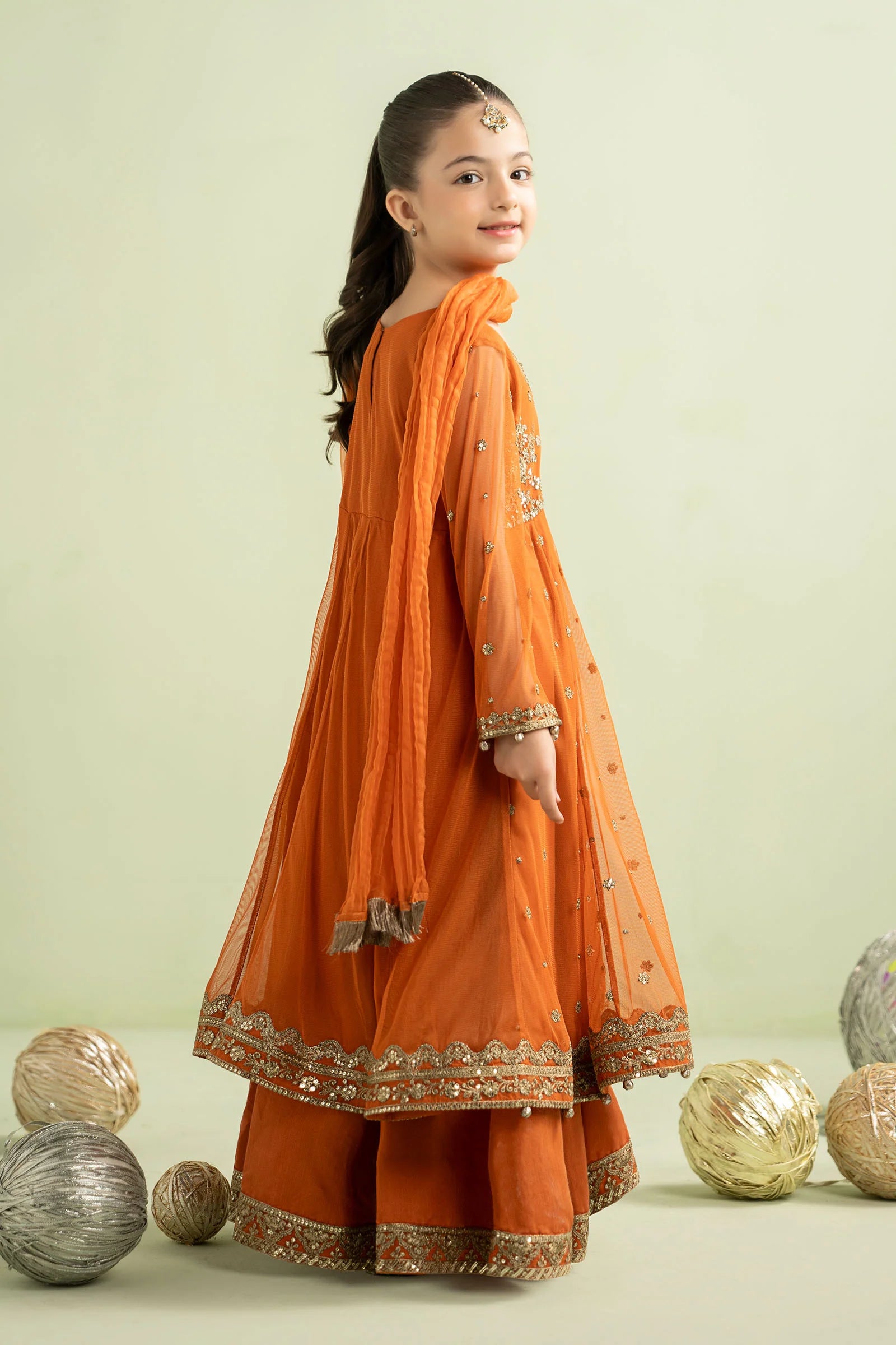 03 Piece Embroidered Chiffon Suit - Ready To Wear