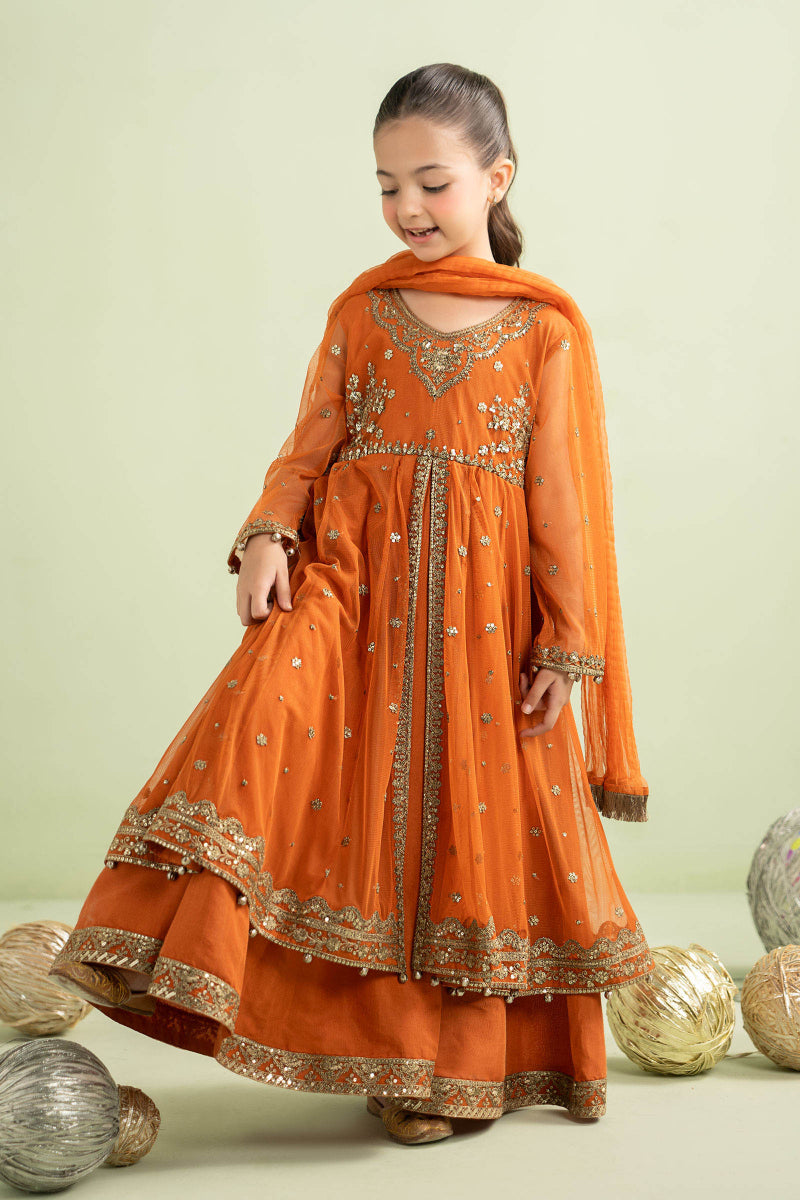 03 Piece Embroidered Chiffon Suit - Ready To Wear