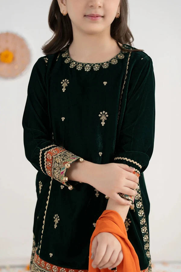 03 Piece Embroidered Chiffon Suit - Ready To Wear