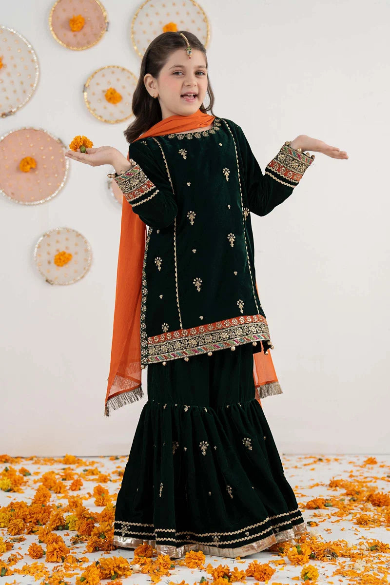 03 Piece Embroidered Chiffon Suit - Ready To Wear