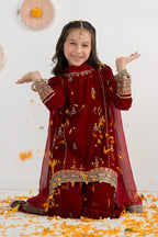 03 Piece Embroidered Chiffon Suit - Ready To Wear