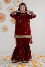 03 Piece Embroidered Chiffon Suit - Ready To Wear