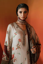 The Ivory Kaftan: Botanical Printed Silk Luxe Kaftan | Ready To Wear