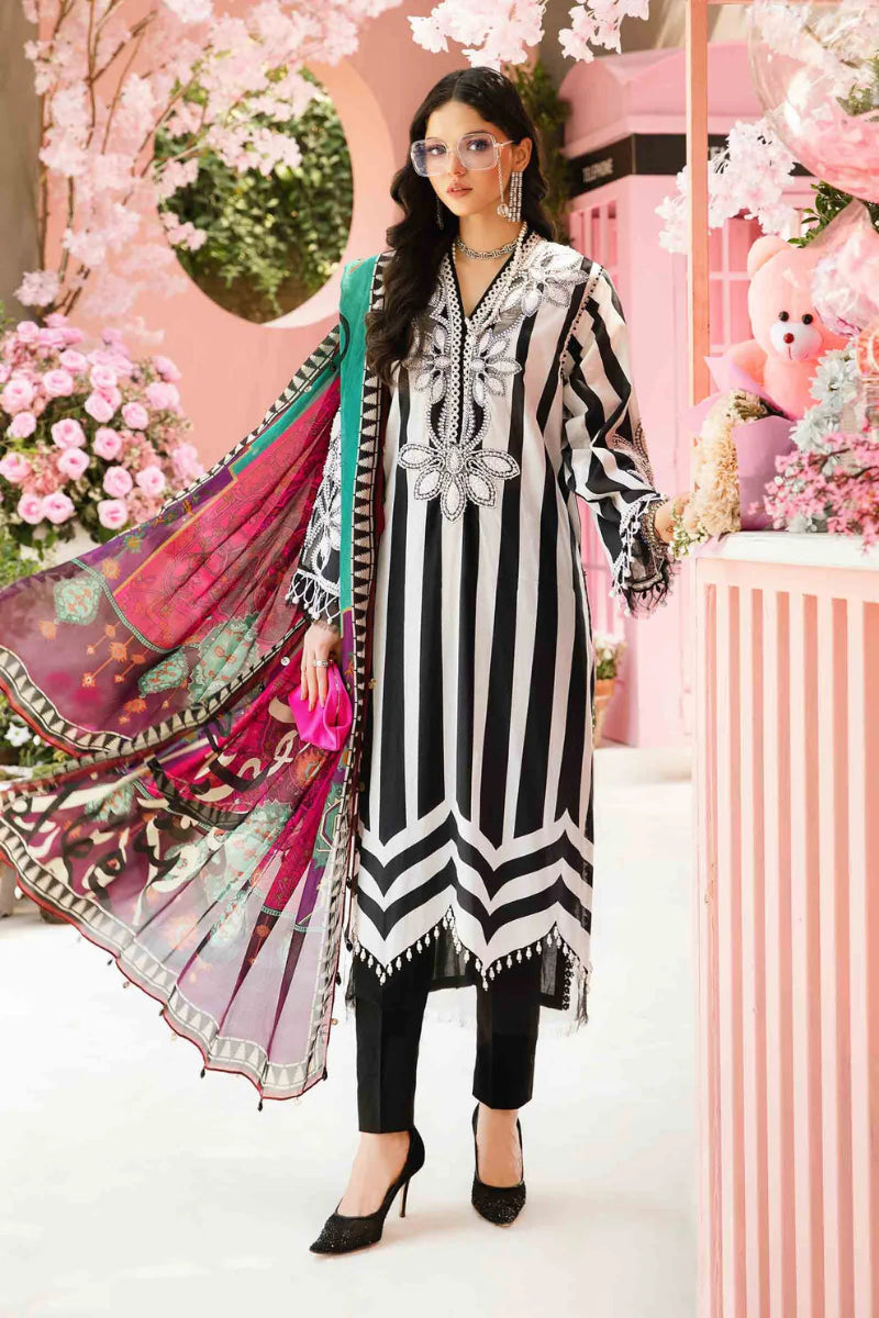 03-Piece Printed Lawn Suit With Embroidery - Ready To Wear