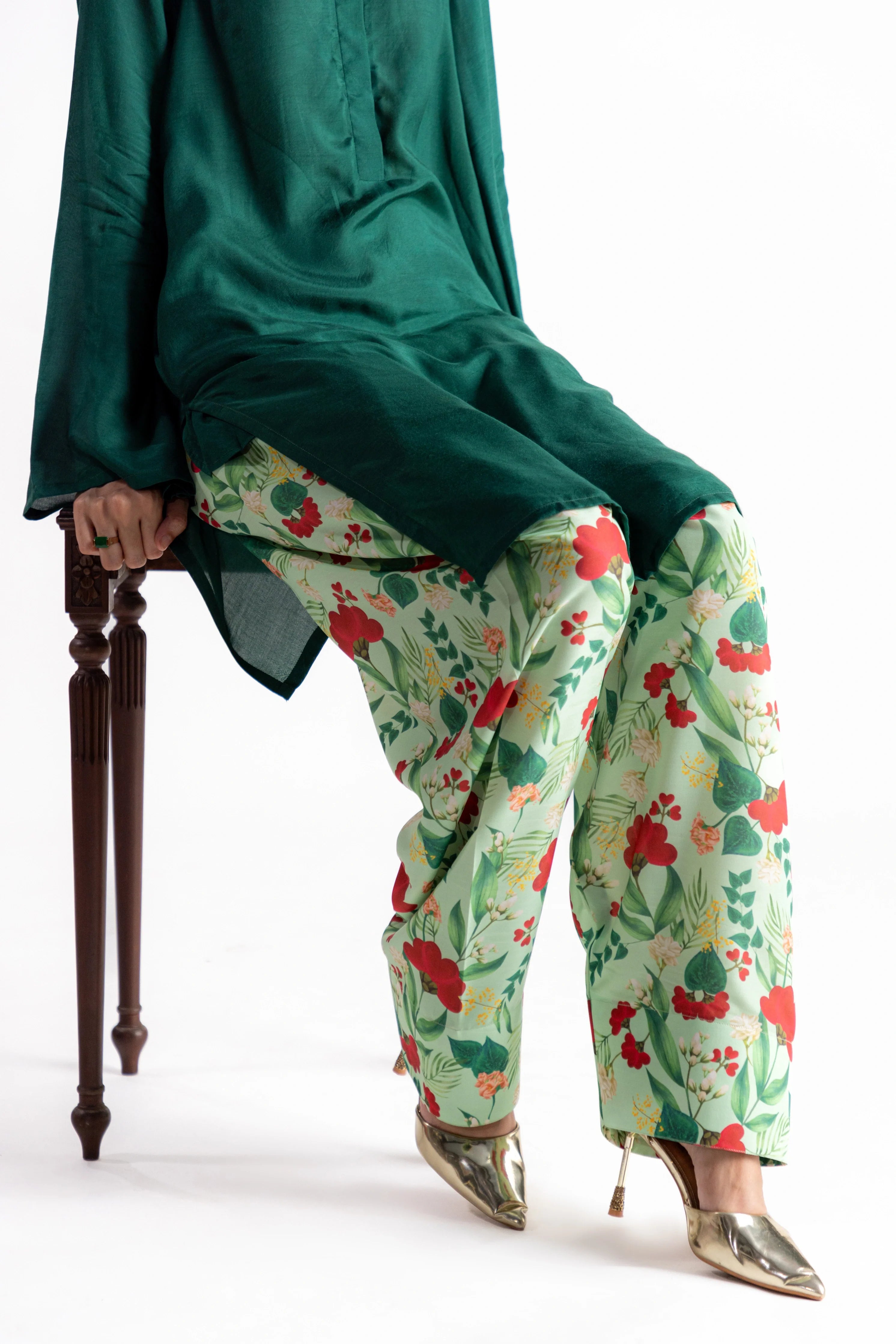 Gulnar Shalwar - Mint
