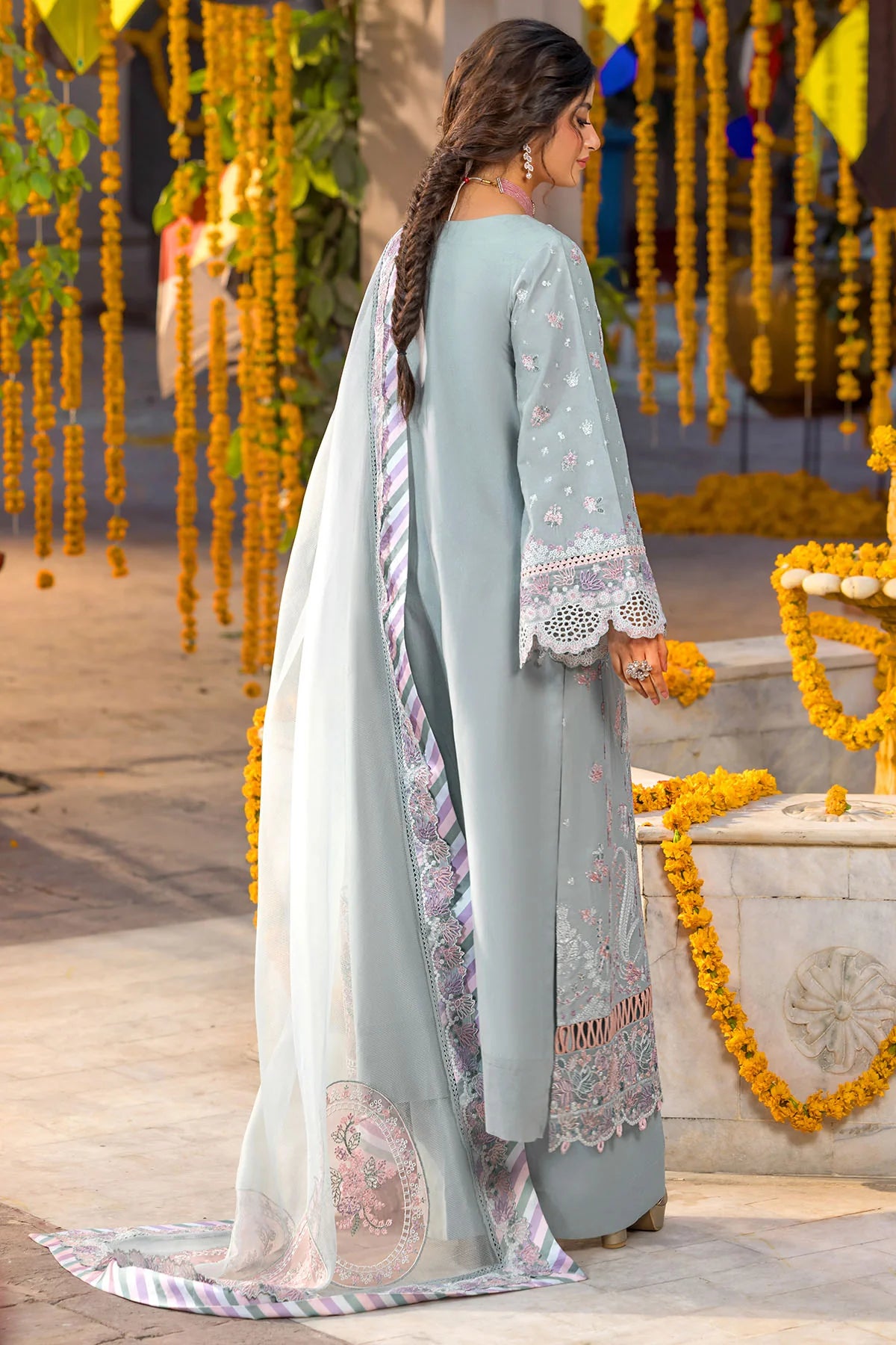 03-Piece Lawn Cotton Suit With Khaddi Net Dupatta | Ready To Wear