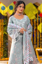 03-Piece Lawn Cotton Suit With Khaddi Net Dupatta | Ready To Wear